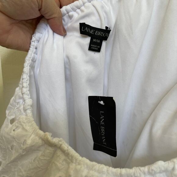Lane Bryant white eyelet off shoulder top NWT 14/16 - Picture 5 of 9